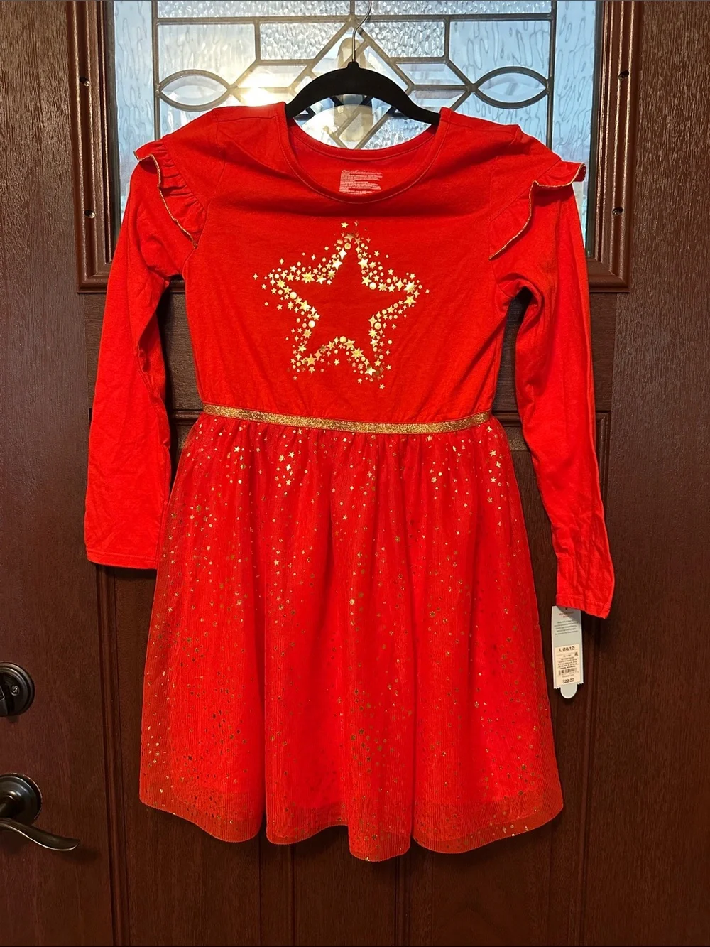 Cat & Jack Red Star Glitter Tulle Dress